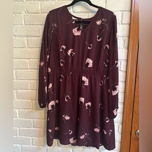 Maurices Burgundy Floral Dress